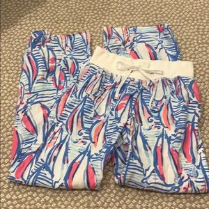 SZ S Lilly Pulitzer sailboat linen pant